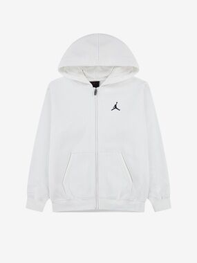 Jordan Brooklyn Fleece Full Zip Hoodie Kids Boys SZ L White